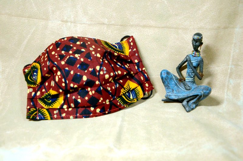 非洲花布口罩套-欲望之眼 - 口罩 - 棉．麻 红色