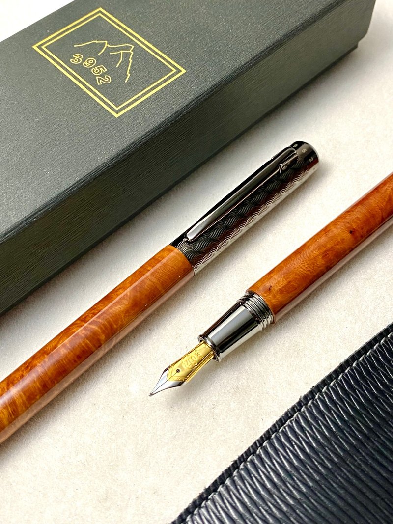3952老山羊-鹅銮鼻 意大利石楠木 高清高亮版 双色钢尖钢笔 - 钢笔 - 其他材质 