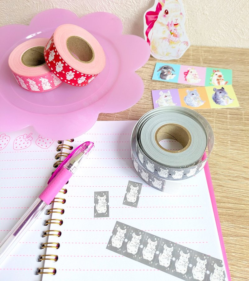 绒鼠造型标签贴纸 - 贴纸 - 纸 灰色