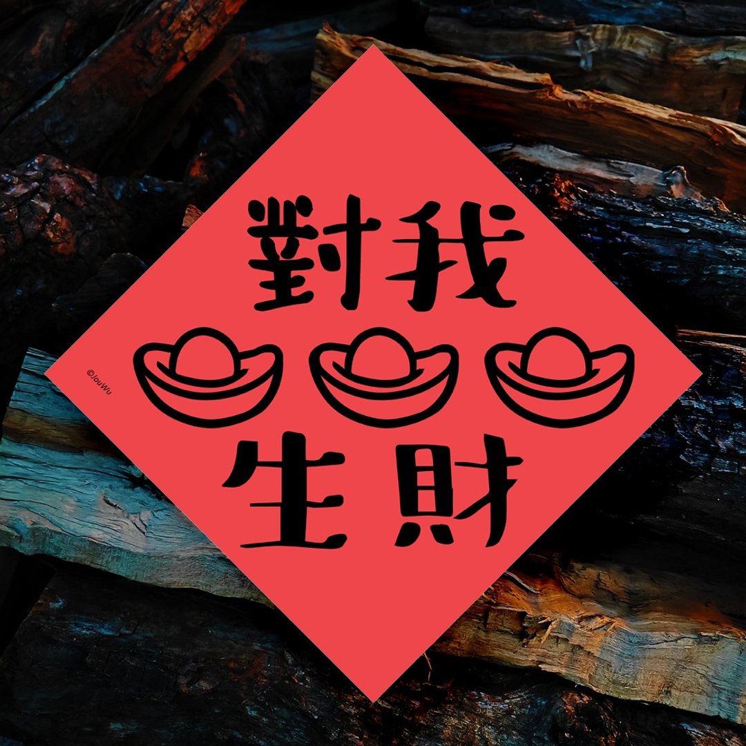 原创创意春联 对我生财 入宅 入厝 贴壁刀 电线杆 植物 办公室可 - 红包/春联 - 纸 红色