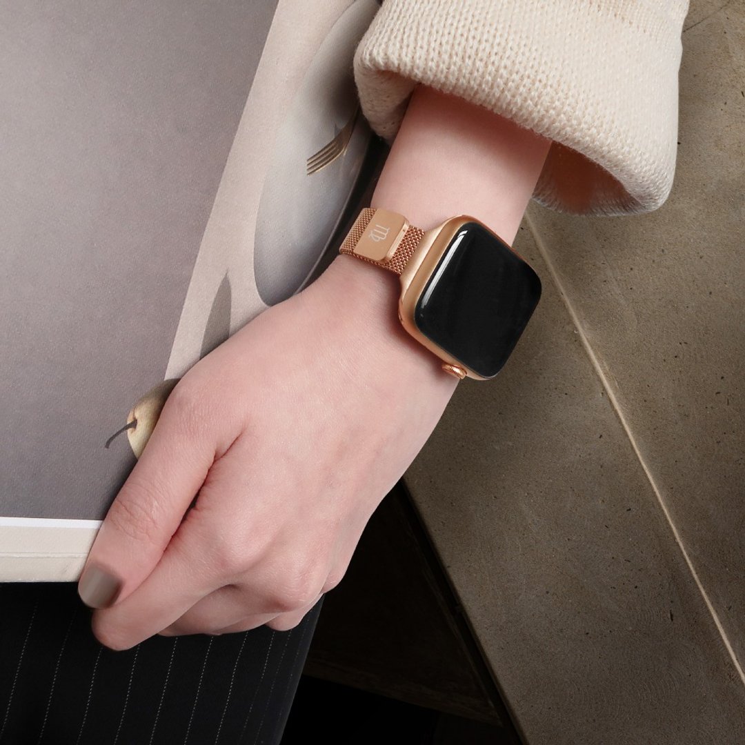 【定制化礼物】女生礼物 情人节订制星座 Apple Watch 不锈钢表带 - 表带 - 其他金属 黑色