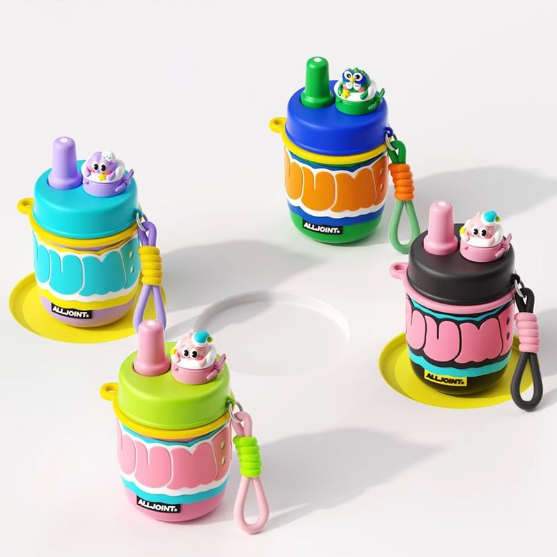 【免运】优仅蹦蹦奇趣吸管杯周同学保温杯女陶瓷内胆水杯 - 保温瓶/保温杯 - 其他材质 