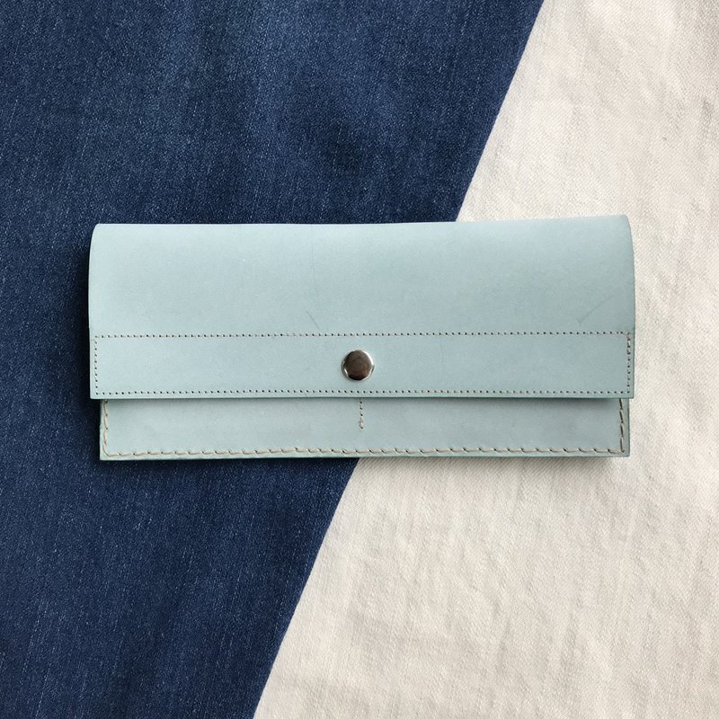 真皮长夹_4卡层_1钞票层_零钱袋_腊感薄荷绿 - 皮夹/钱包 - 真皮 绿色
