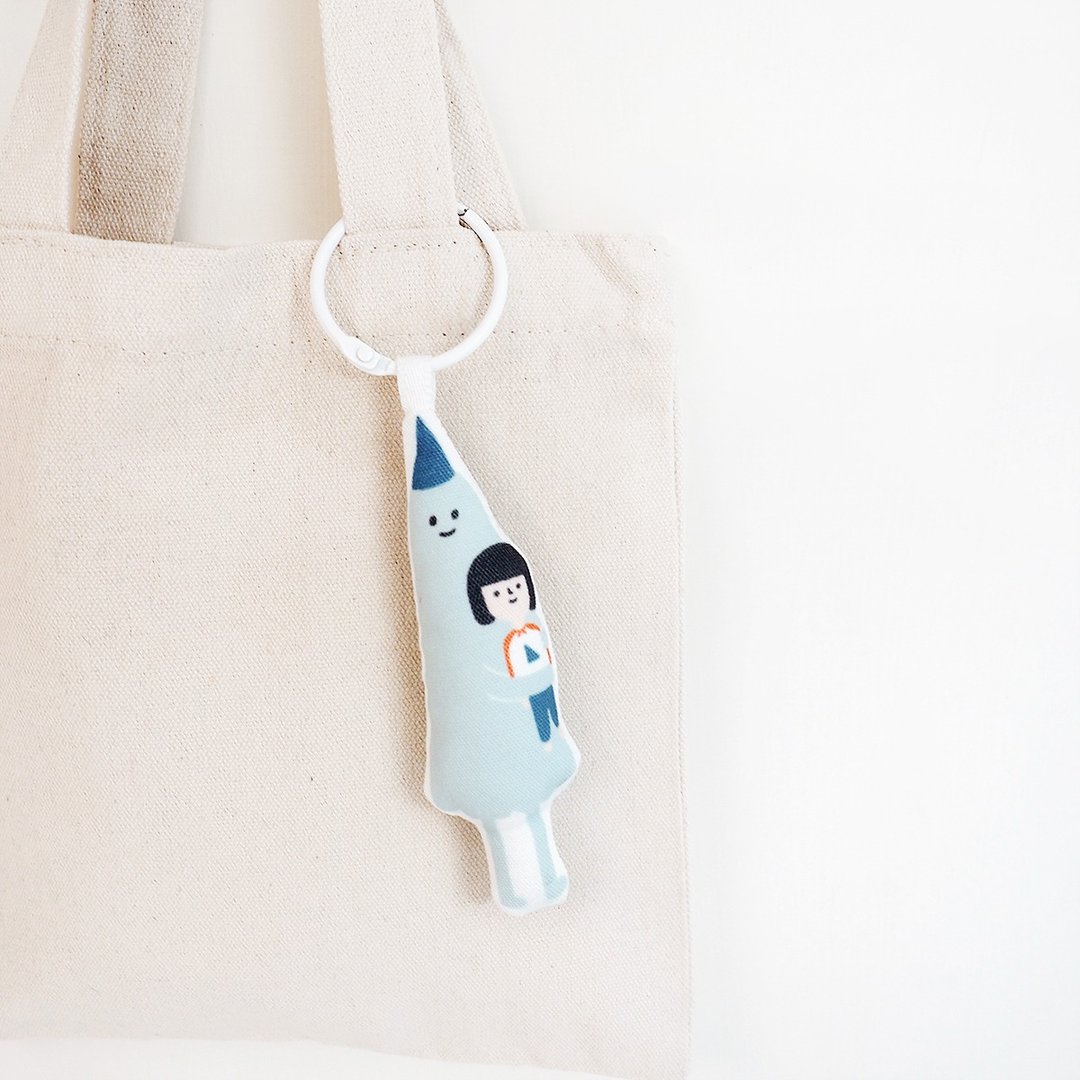 抱抱鬼 / 吊饰钥匙圈 - 吊饰 - 其他人造纤维 蓝色