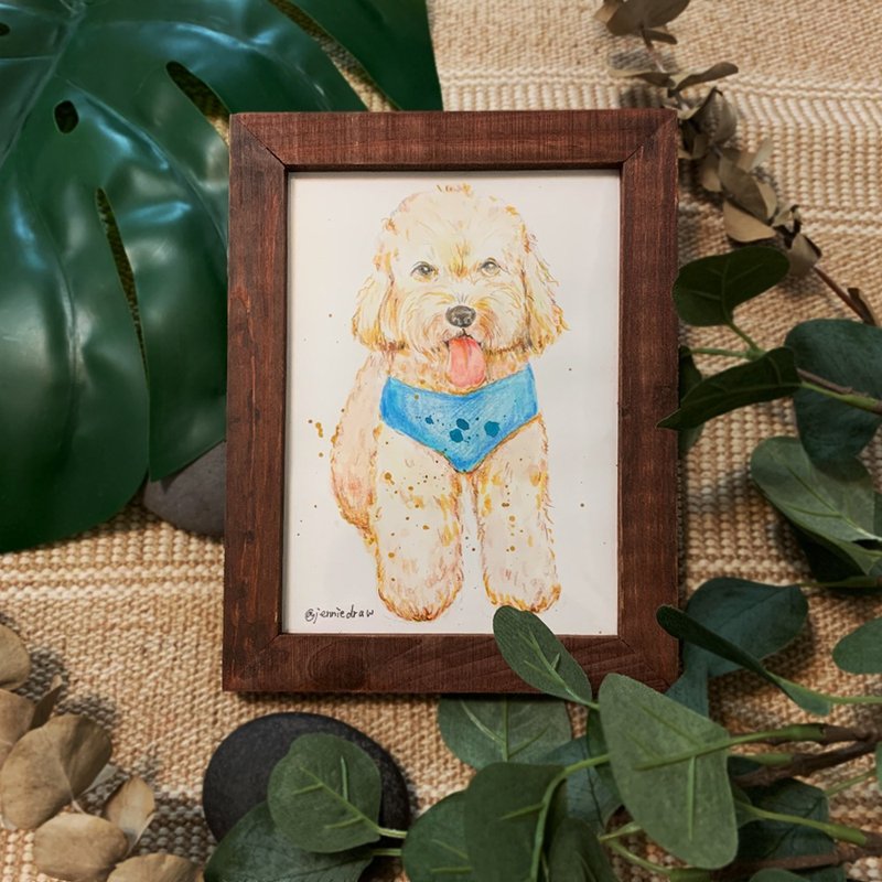 毛小孩似颜绘 手绘原稿 宠物画 生日 情人节 圣诞节送礼 纪念品 - 喜帖 - 纸 