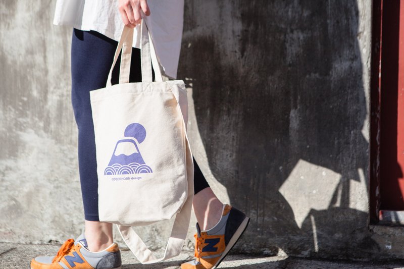 Deerhorn design / 鹿角 富士山 帆布包 侧背 蓝色 红色 - 侧背包/斜挎包 - 其他材质 红色