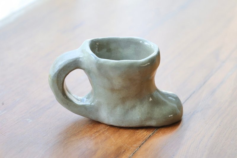 【圣诞节礼物】复古圣诞靴子咖啡杯 Espresso草仔粿绿置物烛台 - 其他杯子 - 瓷 绿色