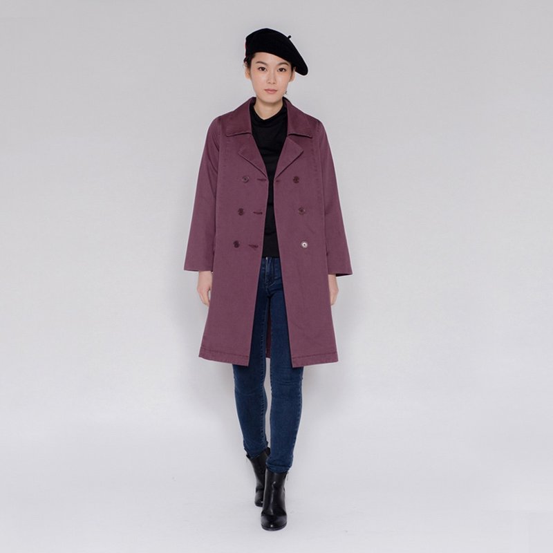 双排扣风衣外套 Double Breasted Pea coat - 女装西装外套/风衣 - 棉．麻 多色