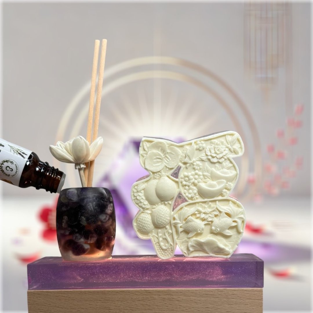 净念开运水晶扩香灯座系列 紫水晶 福星高照  赠5ML天然精油-单方 - 灯具/灯饰 - 树脂 紫色