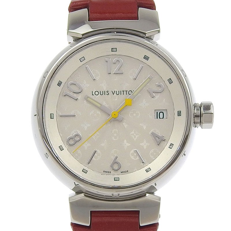 【日本直送】LOUIS VUITTON 路易威登 Tambour 全息腕表 日期显示 Q1313 不锈钢x Monogram Vernis 石英机芯 【二手】 - 女表 - 不锈钢 银色