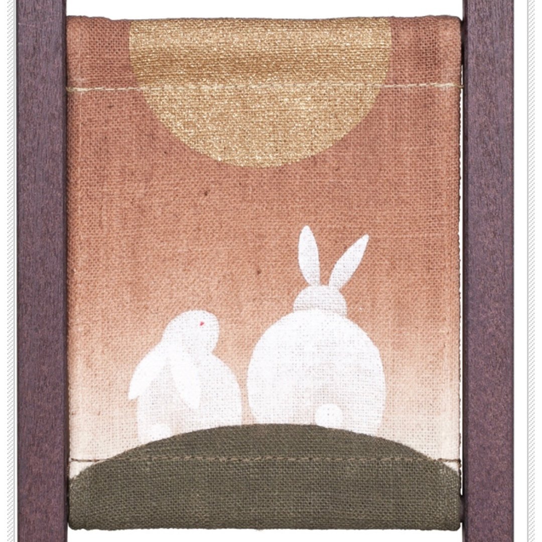 京都手绘亚麻画框-兔子夫妇 - 摆饰 - 棉 