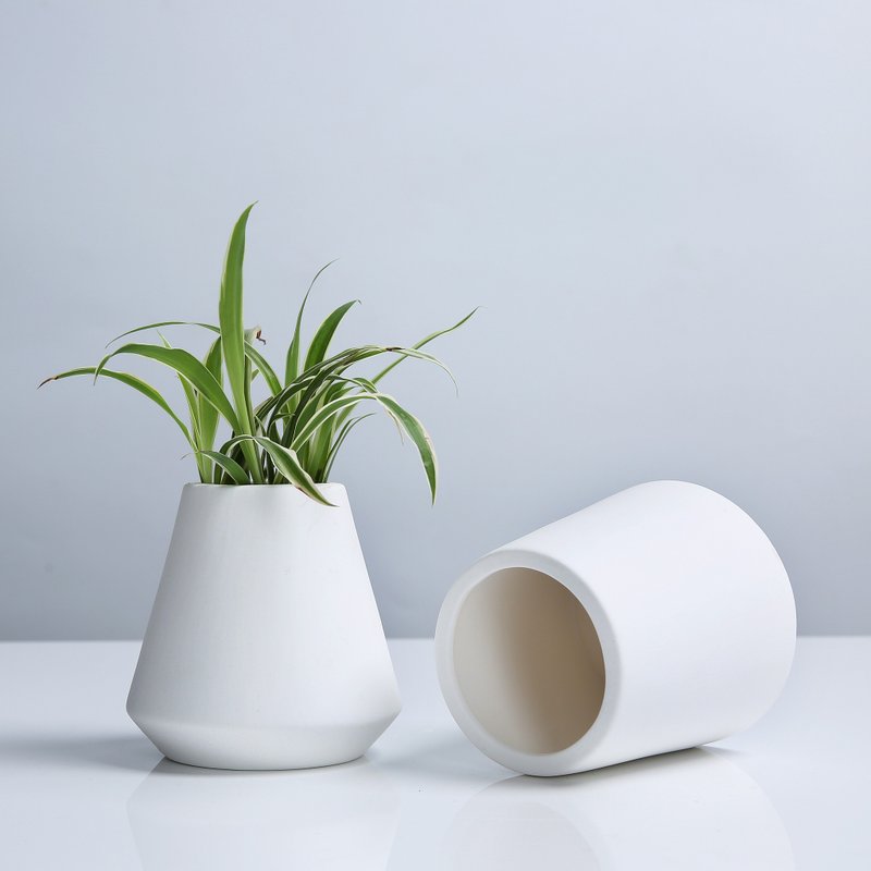 ZESEE | Polygon 花器 - 花瓶/陶器 - 瓷 白色