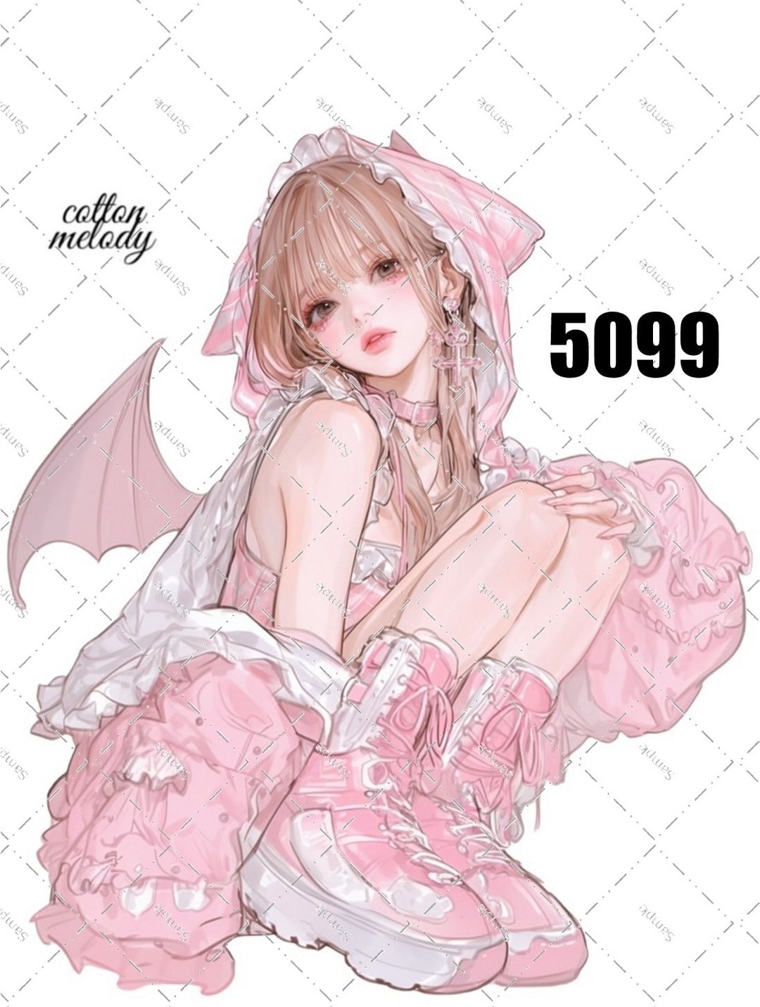 original sticker no.5099 人物贴纸 原创贴纸 原创人物贴纸 装饰贴纸 cotton melody - 贴纸 - 纸 