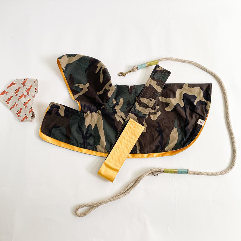 【现货】 迷彩黄袍,M_41,毛孩斗蓬雨衣,双面可穿, 防风防雨 - 衣/帽 - 棉．麻 绿色