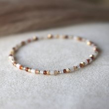 手环 石榴石 白水晶 天然石 - under the rose -