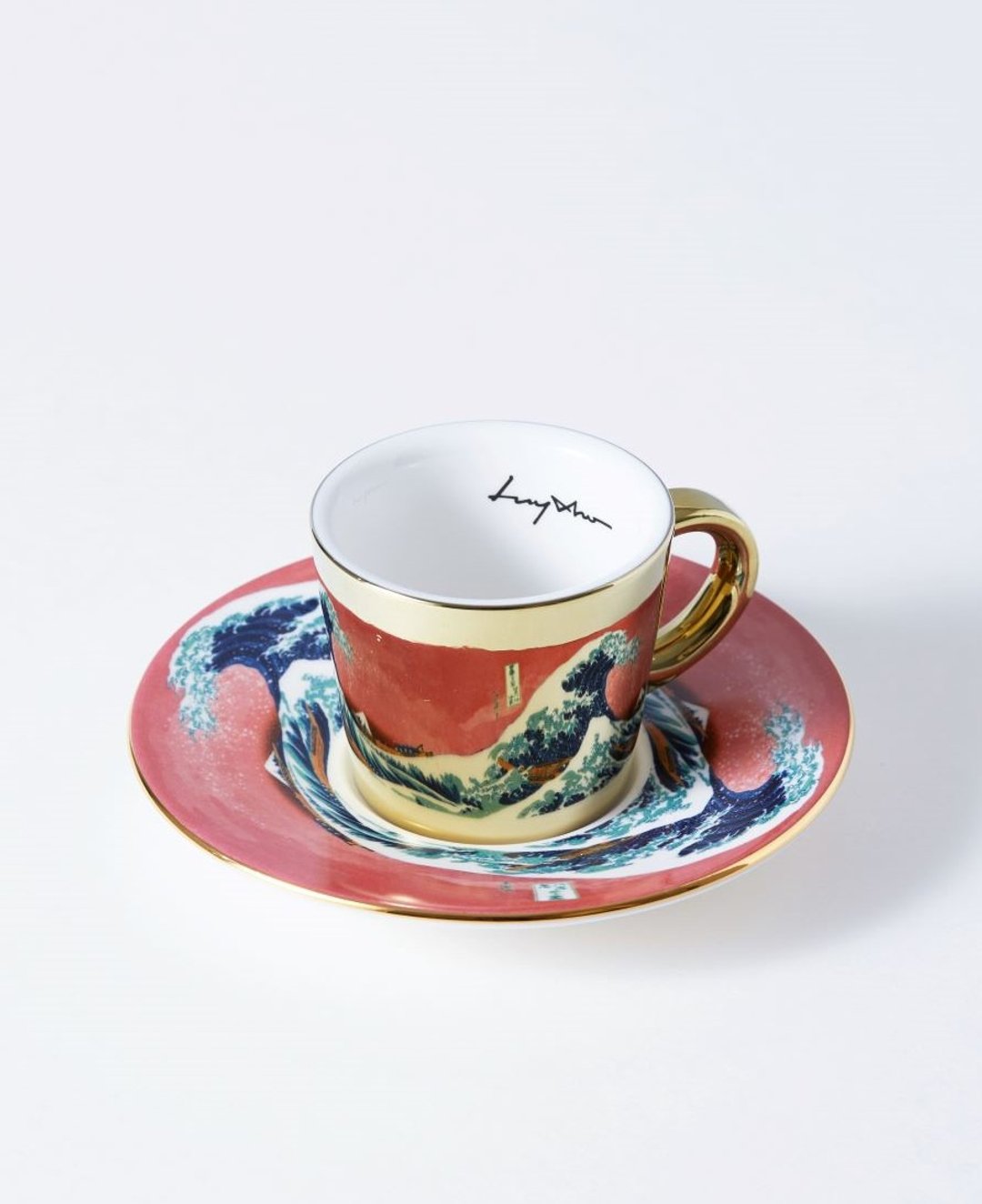 LUYCHO 韩国 镜面倒影杯 咖啡杯_神奈川冲浪里 (90ml) - 其他杯子 - 陶 金色
