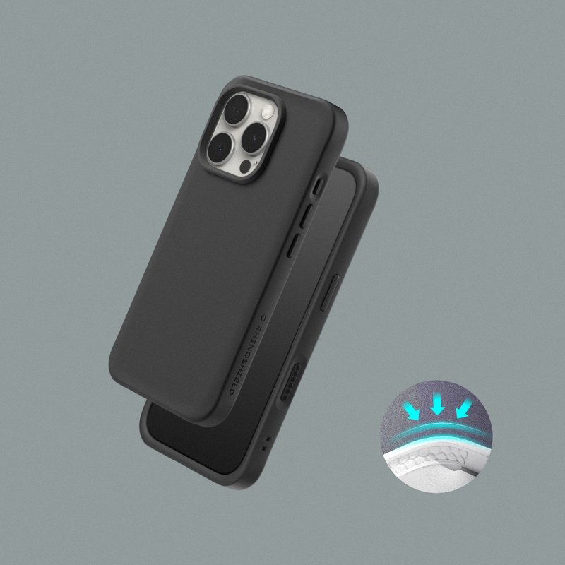 SolidX 强化吸震缓冲手机壳/经典黑 for iPhone 15/16系列 - 手机壳/手机套 - 塑料 