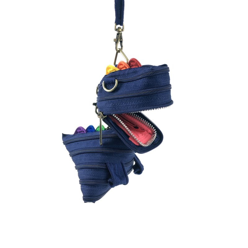 雷克斯恐龙包（大）【海军蓝/ 彩虹】（限量） - 零钱包 - 其他材质 蓝色