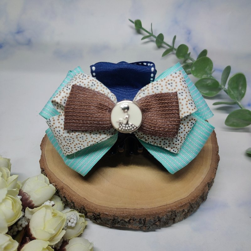 水蓝色系鲨鱼夹抓夹香蕉夹弹簧夹可 - 发饰 - 棉．麻 蓝色