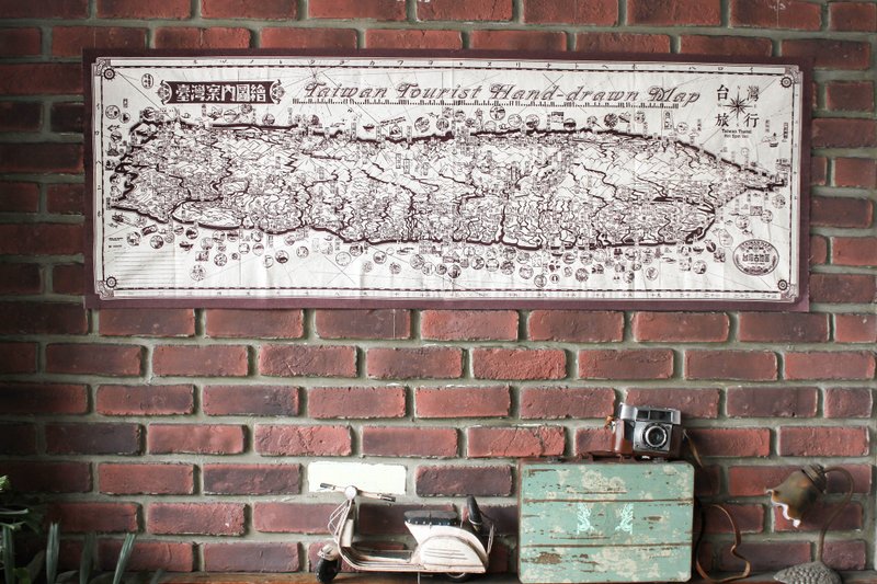 【旧款】台湾案内图绘(咖啡色) - 地图 - 棉．麻 咖啡色