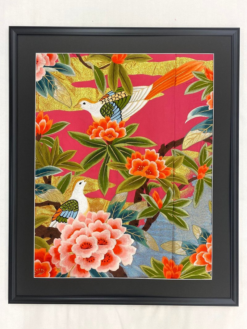 The art panel made from Japanese bride Kimono　Auspicious pattern 　12 - 墙贴/壁贴 - 丝．绢 粉红色