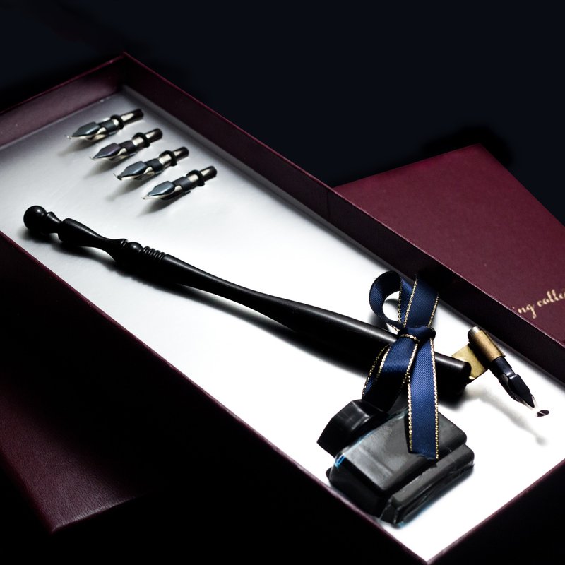 MISTER欧式复古红木沾水钢笔礼盒  - 钢笔 - 木头 黑色