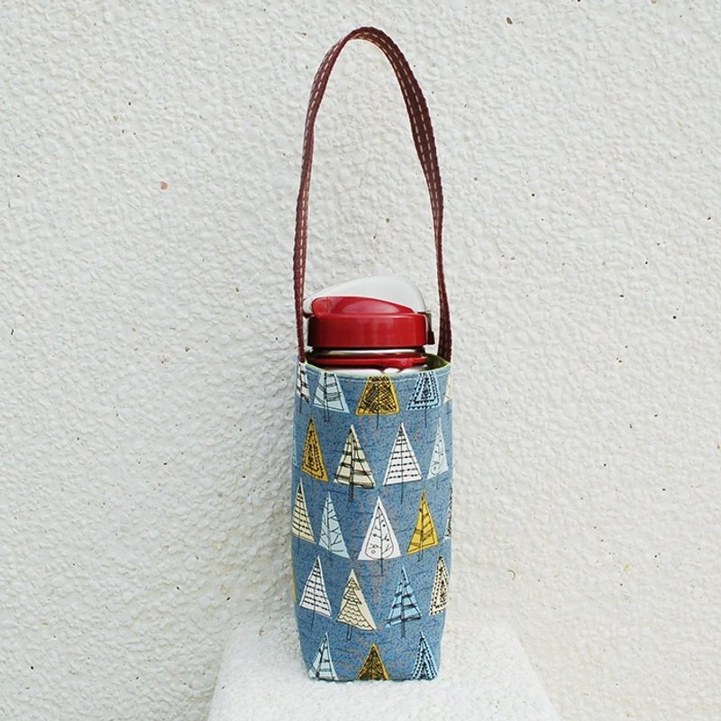 涂鸦树水壶袋 - 随行杯提袋/水壶袋 - 棉．麻 蓝色