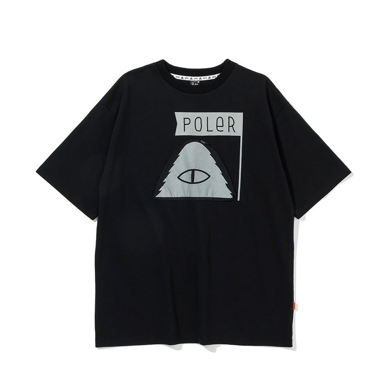 日本限定POLER PRM WASH SUMMIT POCKET TEE 山型眼口袋T恤 / 黑 - 男装上衣/T 恤 - 棉．麻 黑色