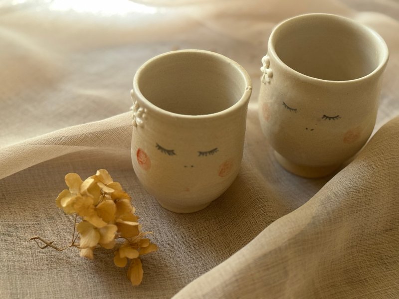 笑眯𣉢杯子 - 咖啡杯/马克杯 - 陶 白色