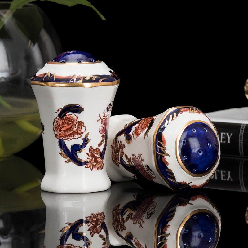 英国制Mason's繁花似锦曼德勒陶瓷胡椒盐罐一对 调味罐料理胡椒瓶 - 调味罐/酱料瓶 - 瓷 