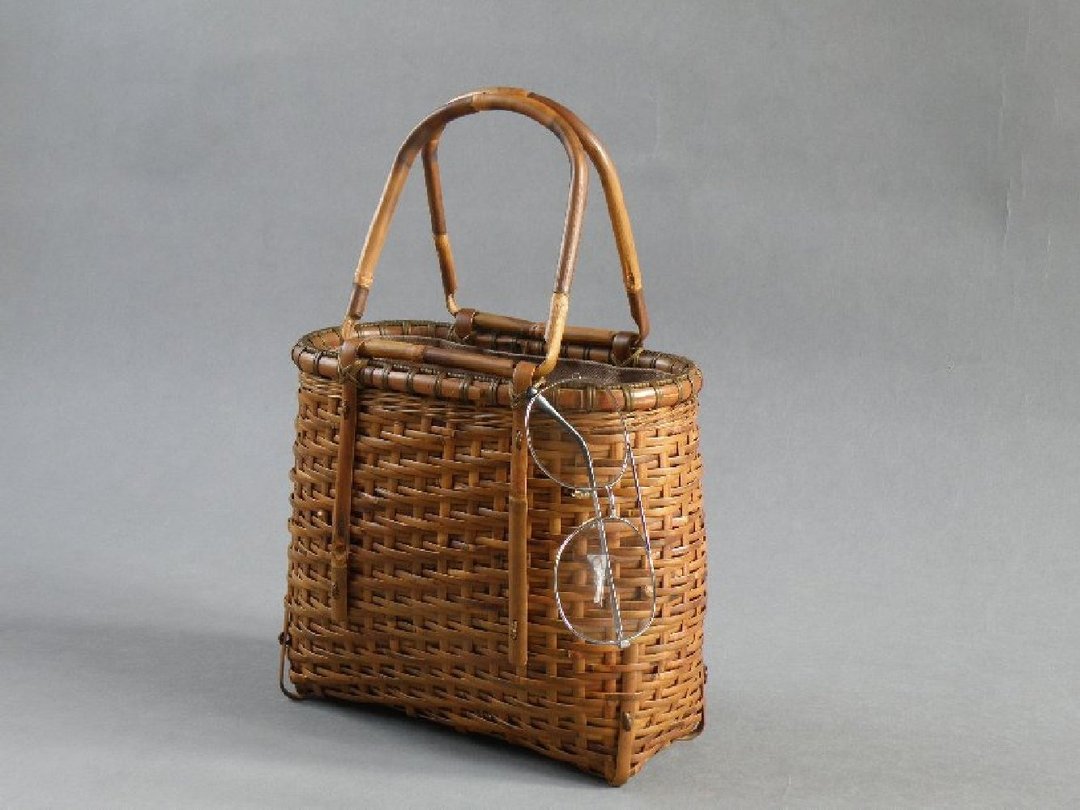 Bamboo cage bag Basket bag Bamboo bend Bamboo bamboo bamboo smoke Kurishima bamboo - 手提包/手提袋 - 竹 咖啡色