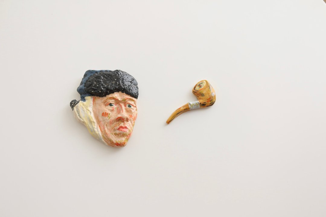 Ceramic Magnet Vangogh 02 - 胸针 - 陶 粉红色