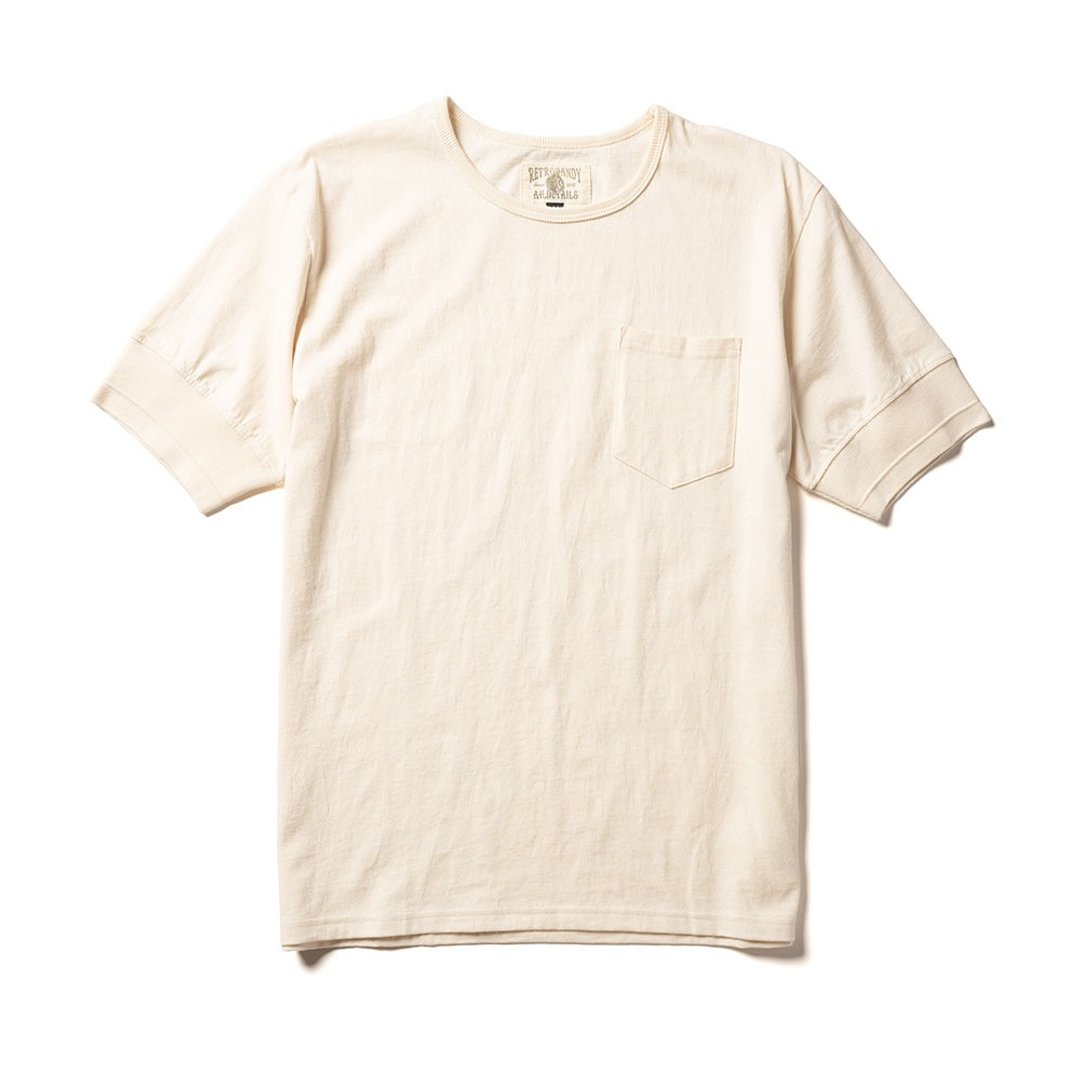 Ribbed Tee - 米白 Beige - 男装上衣/T 恤 - 棉 