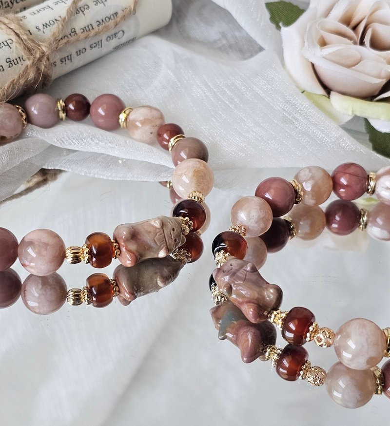 啾猫款 - 阿拉善/樱花玛瑙/红玛瑙/红兔毛/水晶手链设计款/如图 - 手链/手环 - 水晶 多色