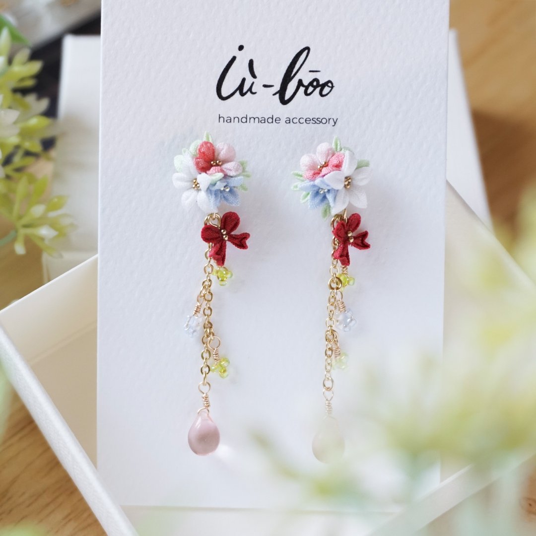 Fairy Tale Collection 花间精灵 祝福 细工耳环 - 耳环/耳夹 - 棉 