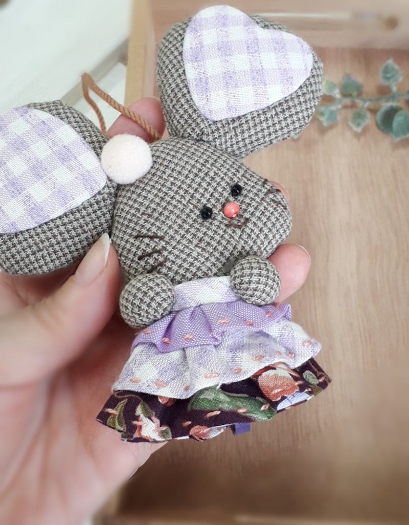 大耳鼠钥匙挂饰//钥匙圈 - 钥匙链/钥匙包 - 棉．麻 紫色