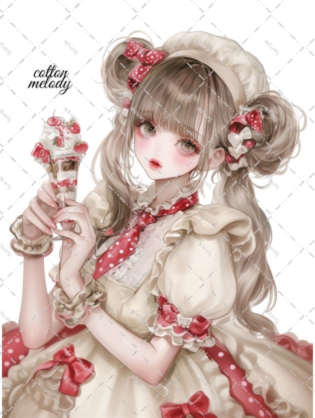 [限定] 原创贴纸编号PM81 // 与 nene Patisserie Melody 合作的人物贴纸 cottonmelody - 贴纸 - 纸 