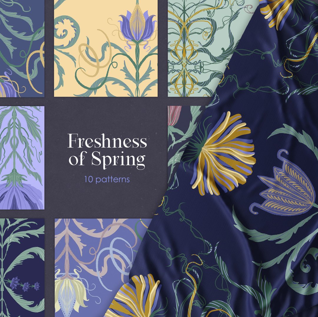 Spring floral pattern collection, botanical pattern - Logo 设计/图案设计 - 其他材质 