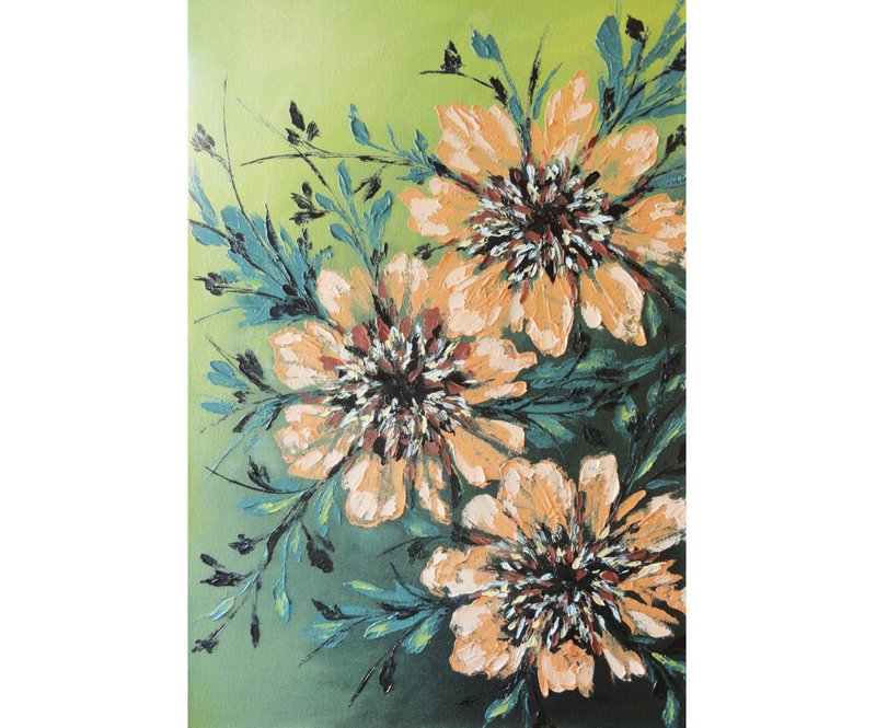 抽象花卉绘画原创艺术花卉绘画厚涂油画 - 海报/装饰画/版画 - 其他材质 多色