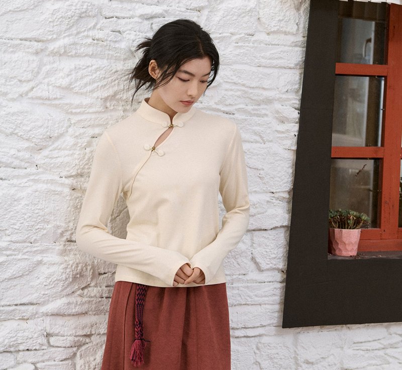 【妙音三色】 城市游牧风/立领盘扣/打底针织衫 - 女装针织衫/毛衣 - 其他材质 多色