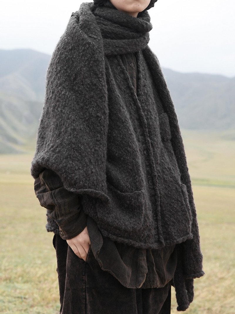 復古遊牧 羊绒针织背心 2色入 - 女装上衣 - 羊毛 咖啡色