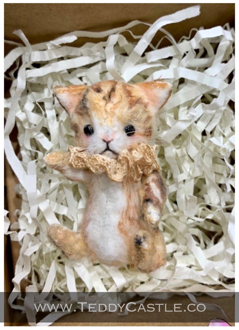Handmade 艺术家泰迪熊 迷你熊 猫咪 毛海 Teddy Bear - 玩偶/公仔 - 其他材质 