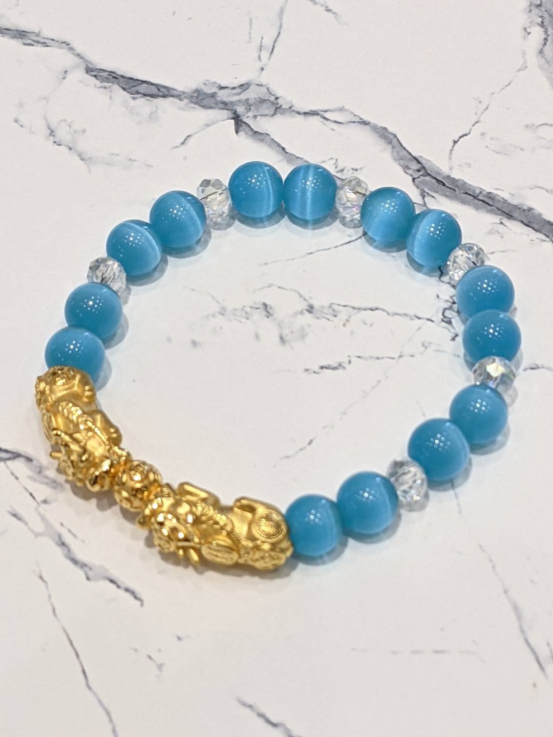 招财开运貔貅-(财福版)-招财 纳福 旺业绩 - 手链/手环 - 24k 金 金色