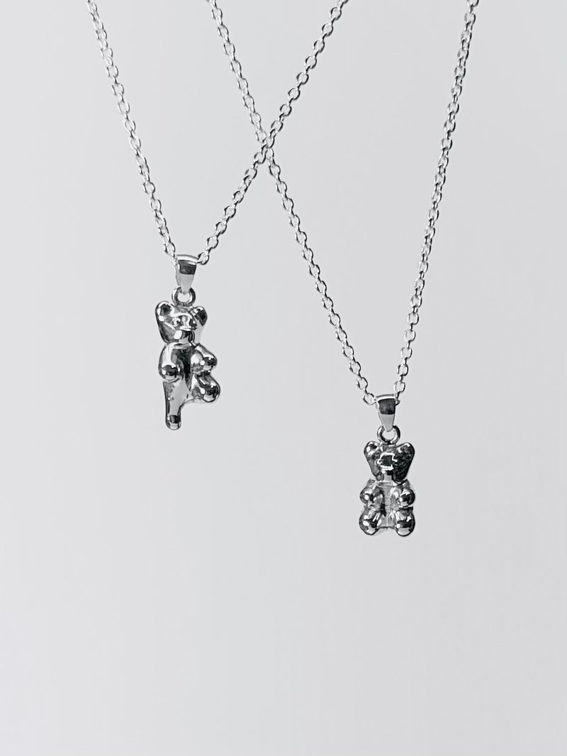 Sweet Bear - 小熊925银项链 手作 - 项链 - 铜/黄铜 银色