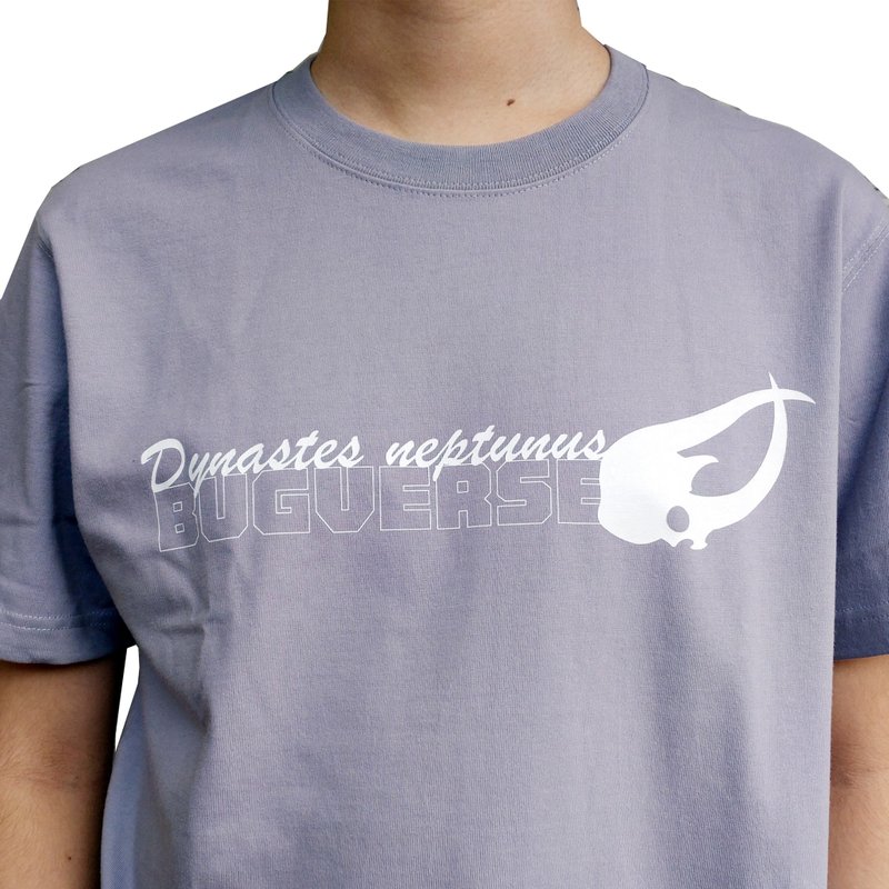 【原创】昆虫独角仙系列纯棉T恤-海神大兜虫/紫灰色 - 男装上衣/T 恤 - 棉．麻 紫色