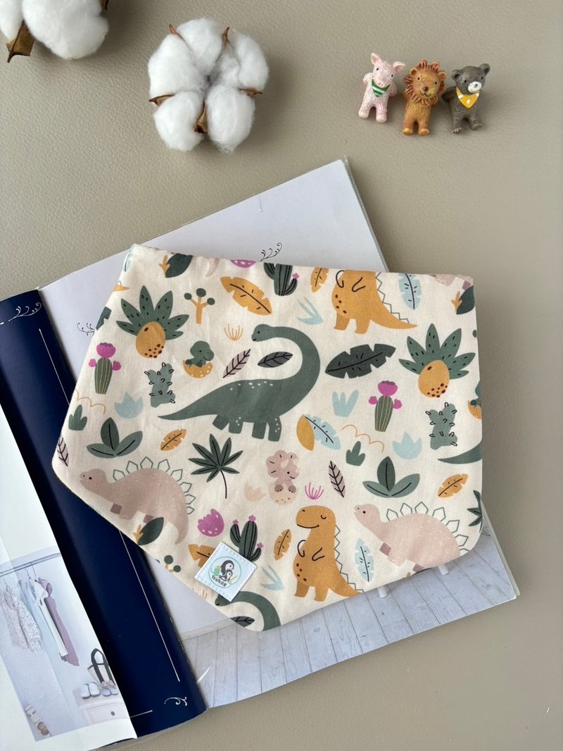 恐龙森林 韩国纯棉六层纱三角巾 口水巾 - 围嘴/口水巾 - 棉．麻 绿色