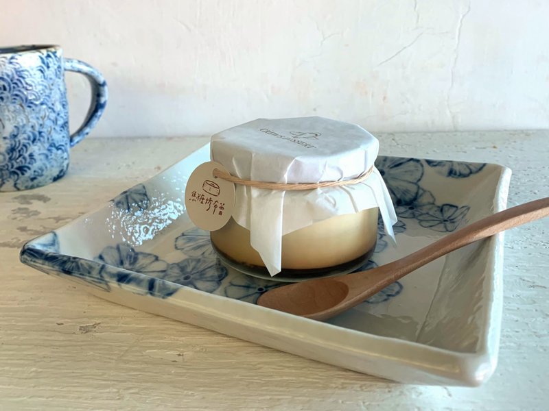 典雅蓝花陶制方盘_陶器餐盘 - 盘子/餐盘/盘架 - 陶 白色