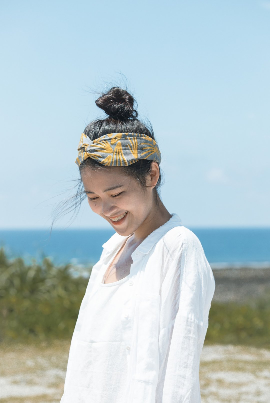 爪哇岛 迷你巾帽式 松紧手工发带 - 发带/发箍 - 棉 橘色