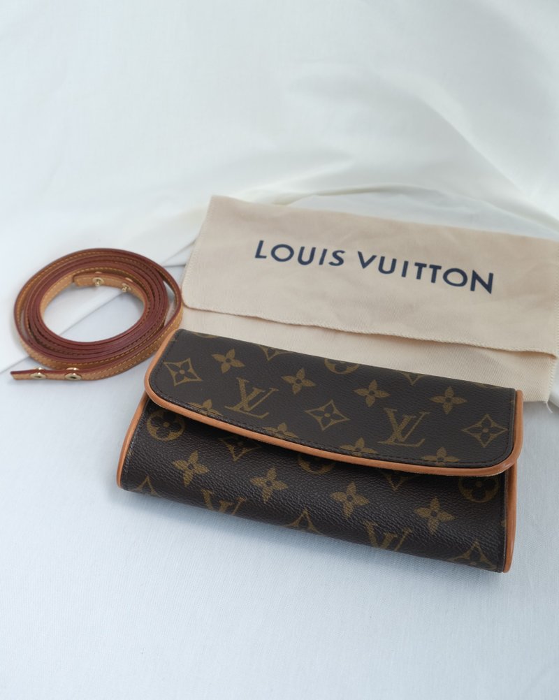 LOUIS VUITTON 老花手拿包 斜挎包 腋下包 手腕包 手机包 腰包 - 侧背包/斜挎包 - 真皮 咖啡色