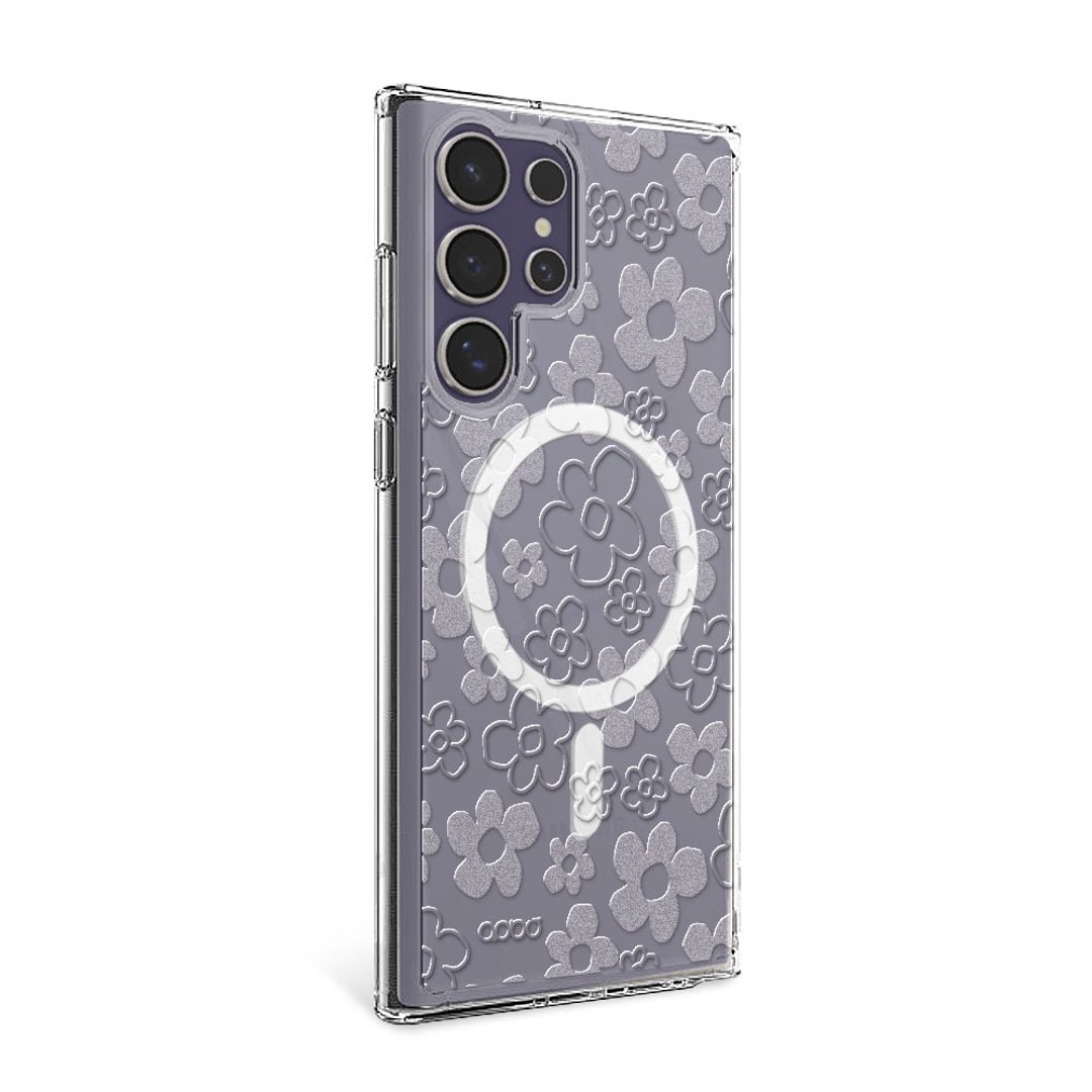 Samsung S26/S25/S24/S23 浮雕感轻薄军规防摔磁吸手机壳-Flower - 手机壳/手机套 - 其他材质 多色